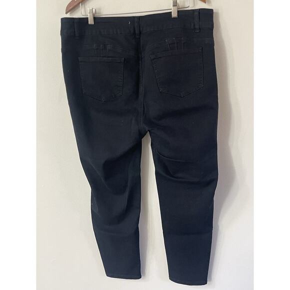 Between US Womens Straight Leg Jeans Size 24 Black Stretch High Rise Zip Casual - Picture 7 of 15